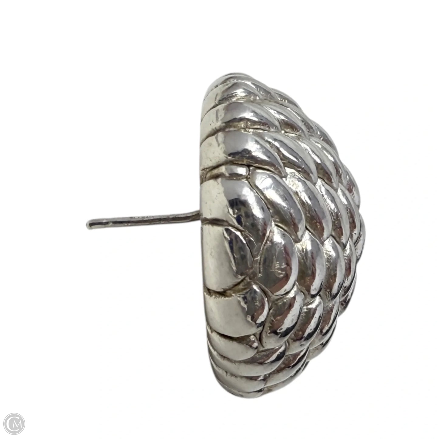 Vintage 925 Sterling Silver Textured Woven Stud Earrings