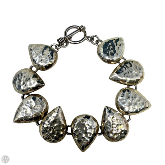 Vintage Taxco Hammered Sterling Silver Teardrop Toggle Bracelet