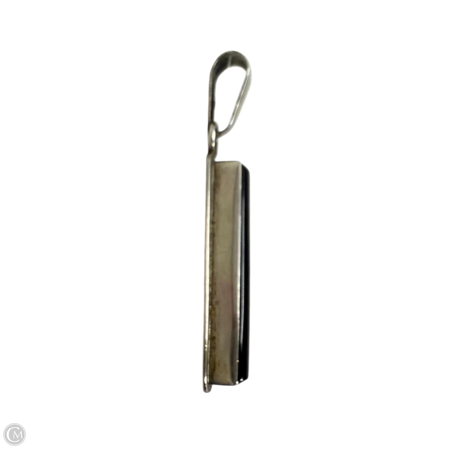 Black Onyx & Sterling Silver Bar Pendant