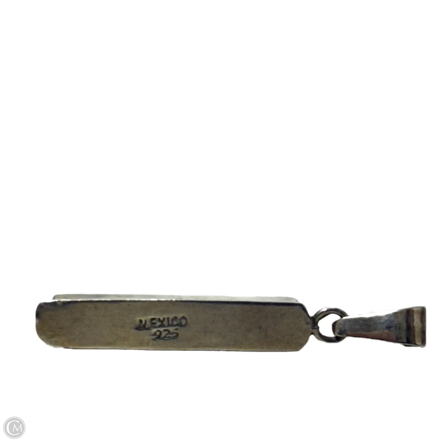 Black Onyx & Sterling Silver Bar Pendant