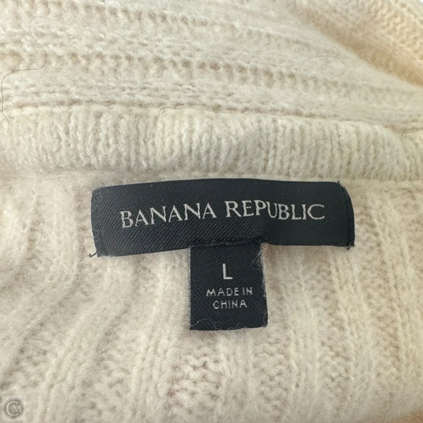 Wool Blend Sweater By Banana Republic In Cream, Size: L