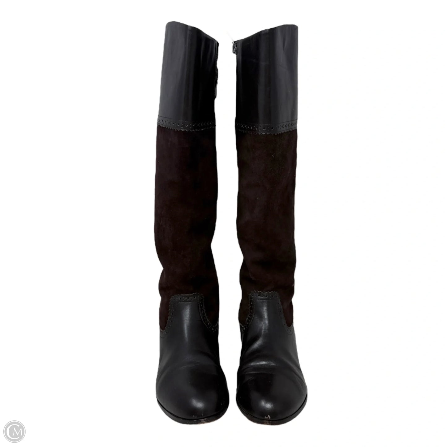 Leather Knee High Boots By Brooks Brothers In Brown, Size: 8