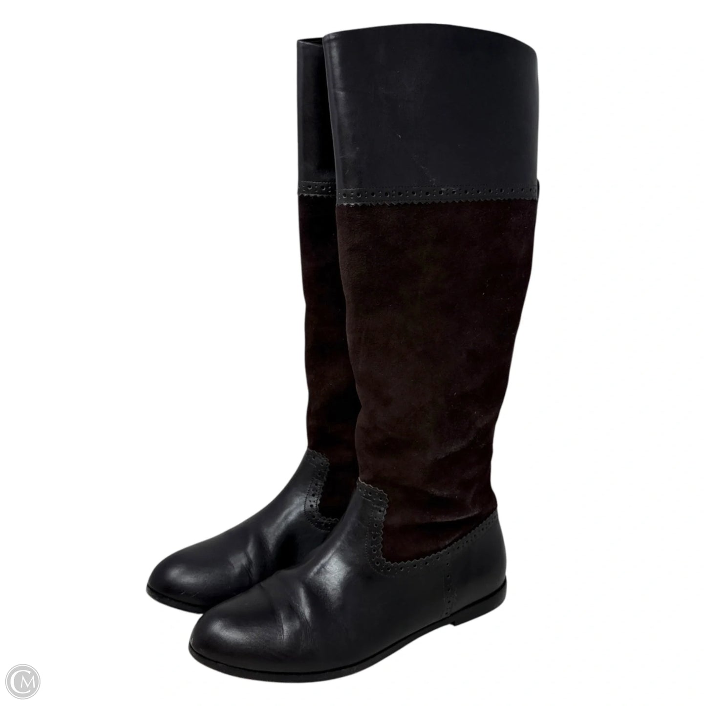 Leather Knee High Boots By Brooks Brothers In Brown, Size: 8