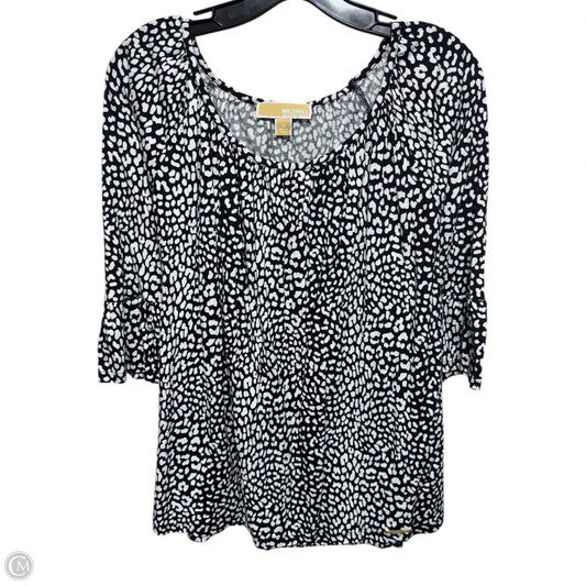 Top 3/4 Sleeve By Michael By Michael Kors In Black & White, Size: 2x