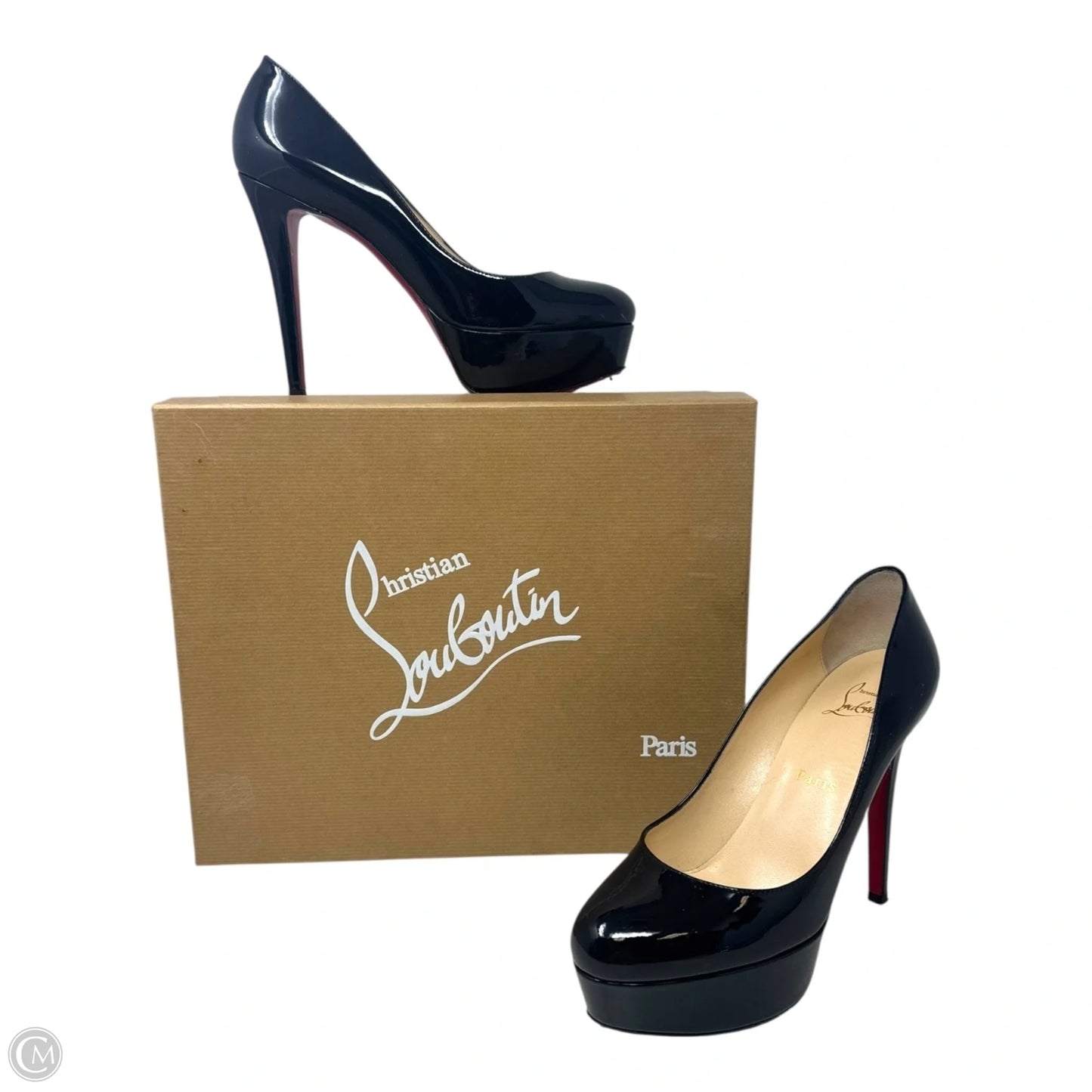 Bianca 120 Patent Shoes Luxury Designer By Christian Louboutin In Black, Size: 7 (IT 37.5)