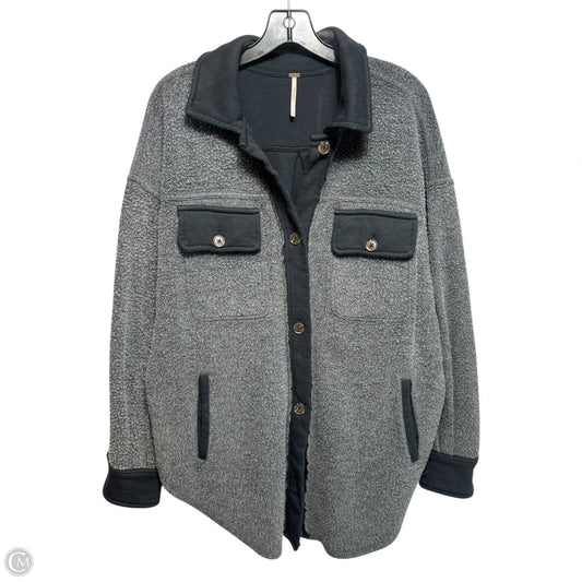 Jacket Shirt By Free People In Grey, Size: S