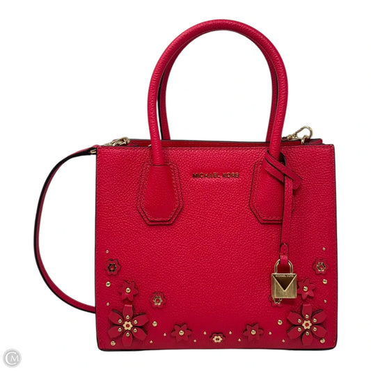 Mercer Flower Handbag Leather By Michael By Michael Kors, Size: Small