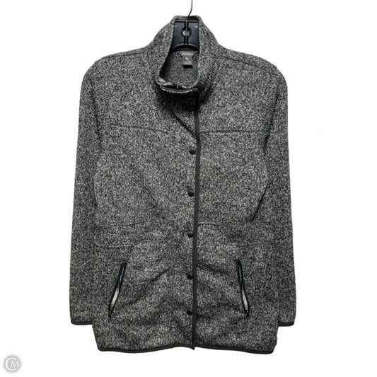 Jacket Fleece By Eddie Bauer In Black & Grey, Size: Xs