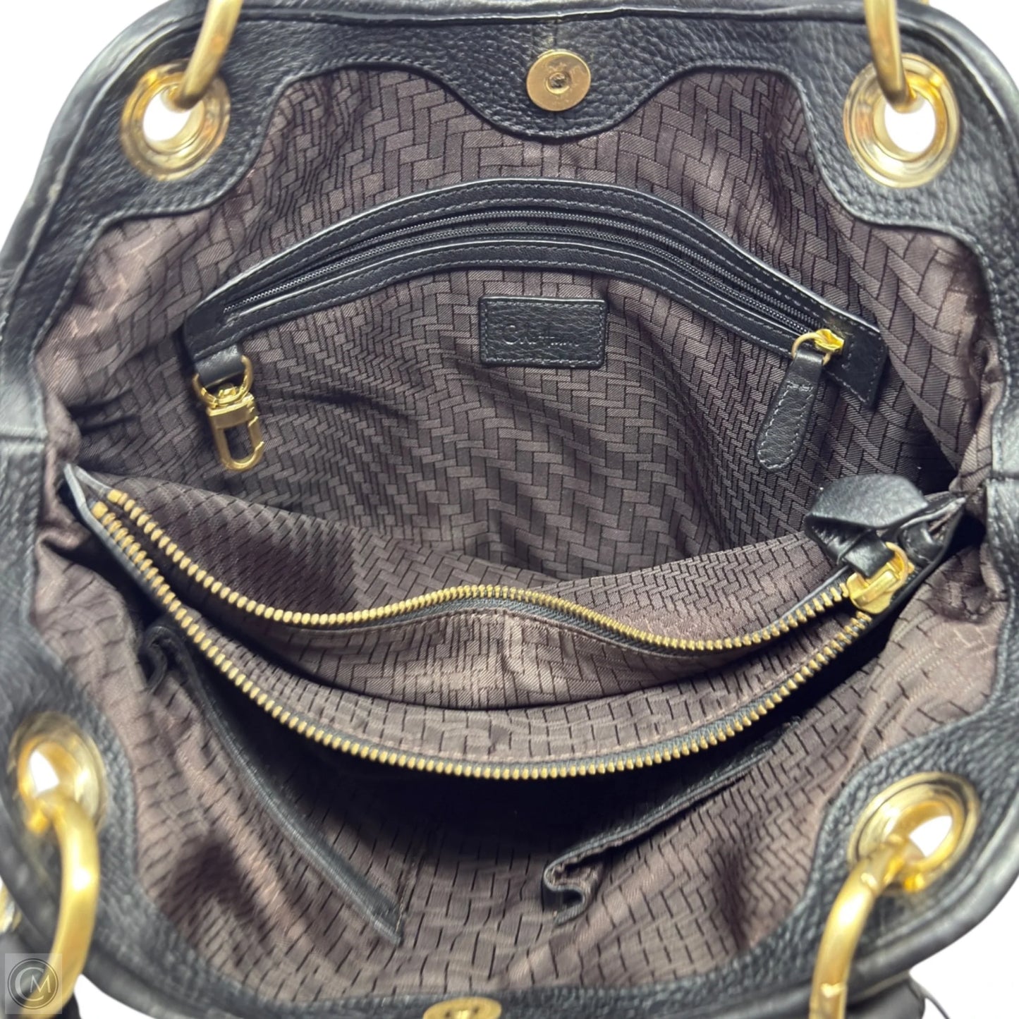 Genevieve Woven Leather Shoulder Bag By Cole-haan, Size: Medium