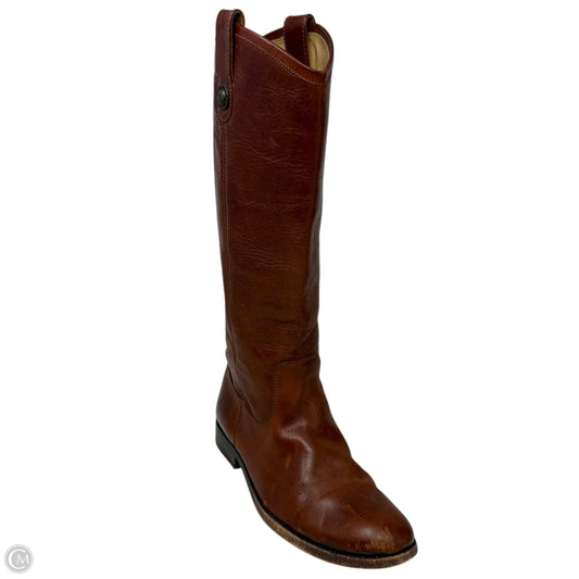 Melissa Button Boots Designer By Frye In Brown, Size: 7.5