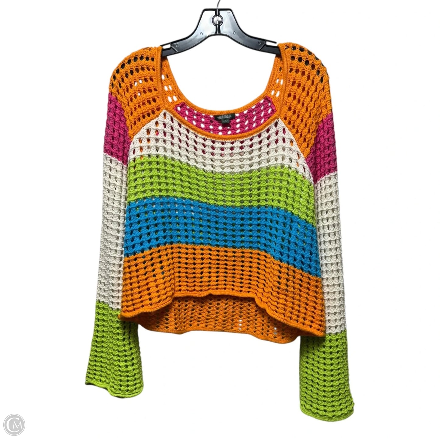 Crochet Open Knit Sweater By Wild Fable In Multi-colored, Size: L
