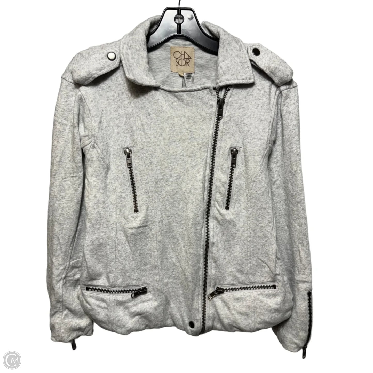 Jacket Moto By Chaser In Grey, Size: S