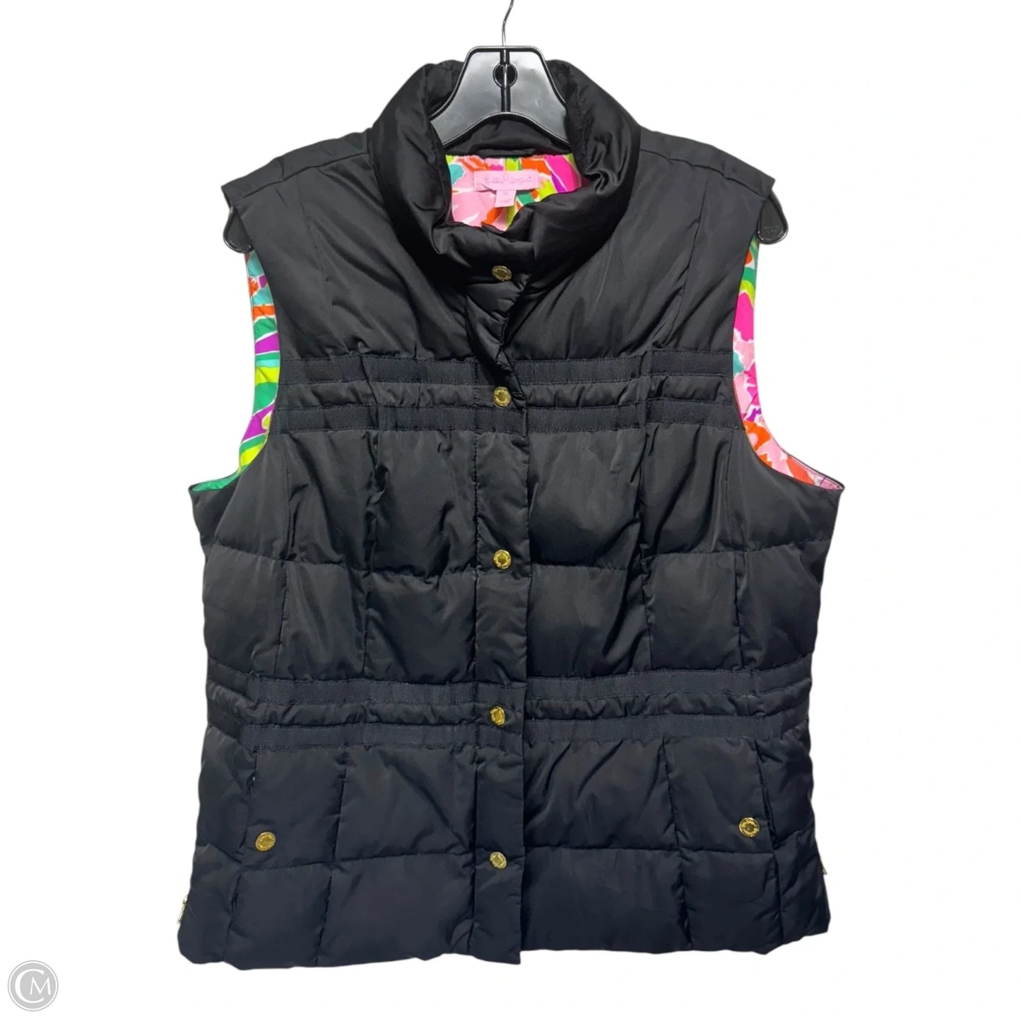 Kate Puffer Vest Designer By Lilly Pulitzer In Black, Size: XL