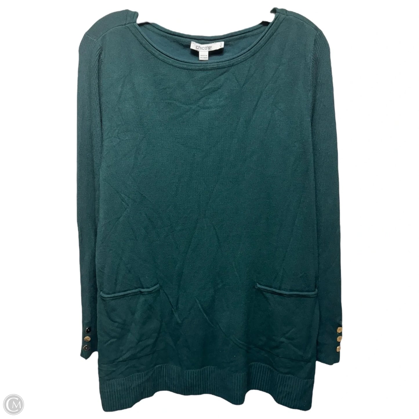 Sweater By Chicos In Green, Size: Xl
