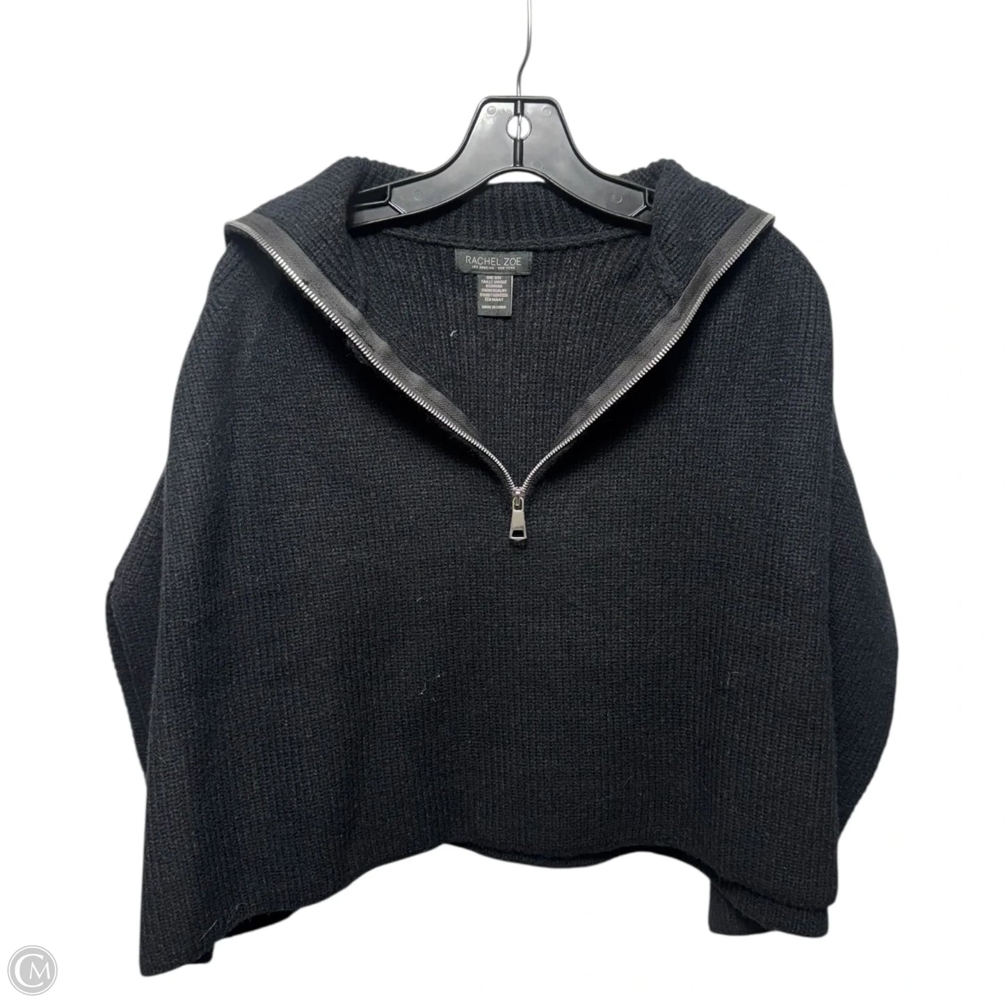 Zip Knit Shawl By Rachel Zoe In Black, Size: Osfm