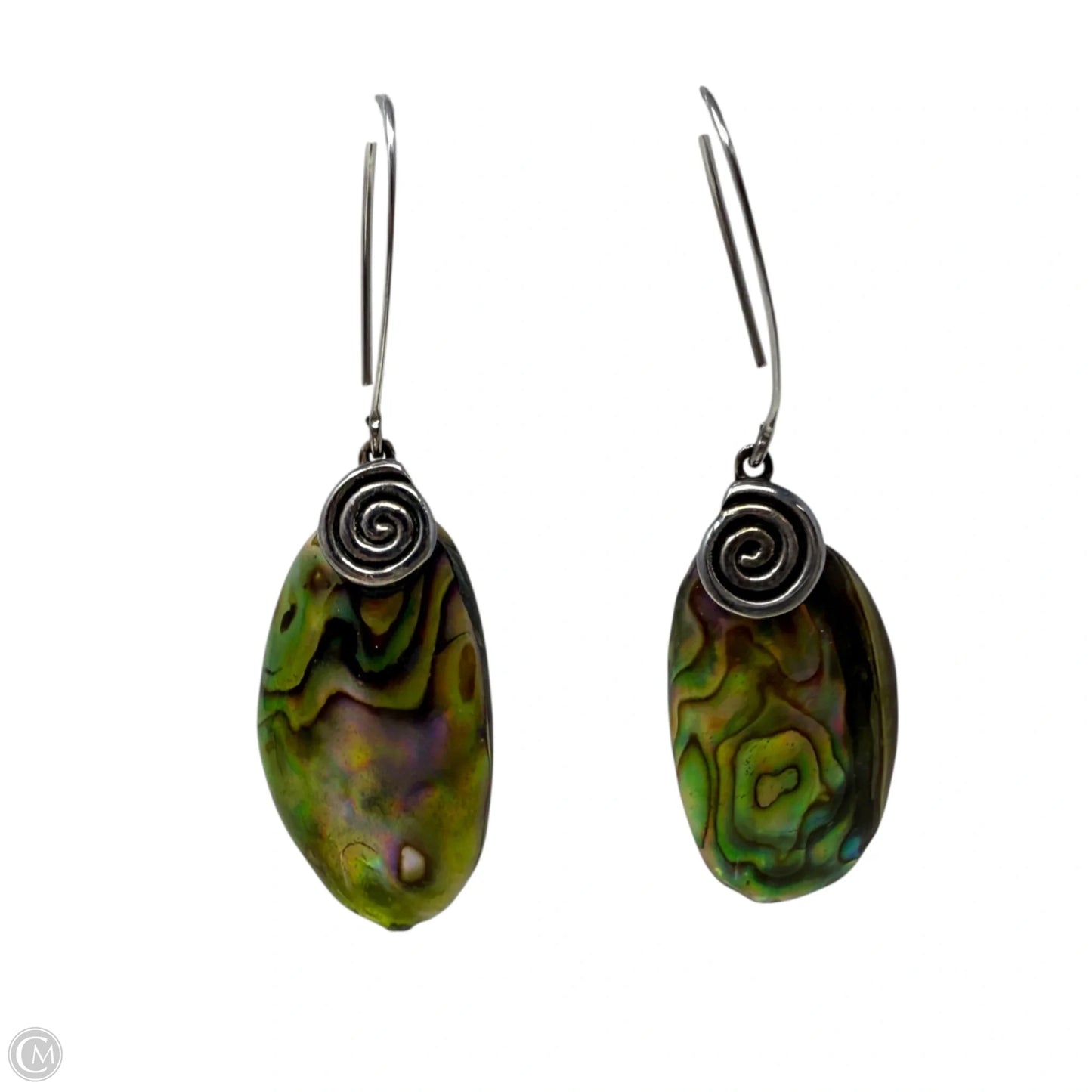 Thai Sterling Silver & Abalone Drop Earrings By CFJ