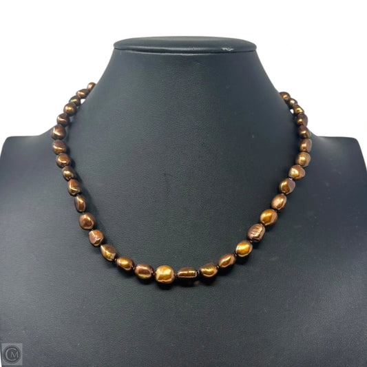 Brown Pearl Necklace Sterling Silver