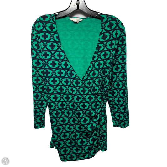 Top Long Sleeve By Boden In Navy & Green, Size: 10