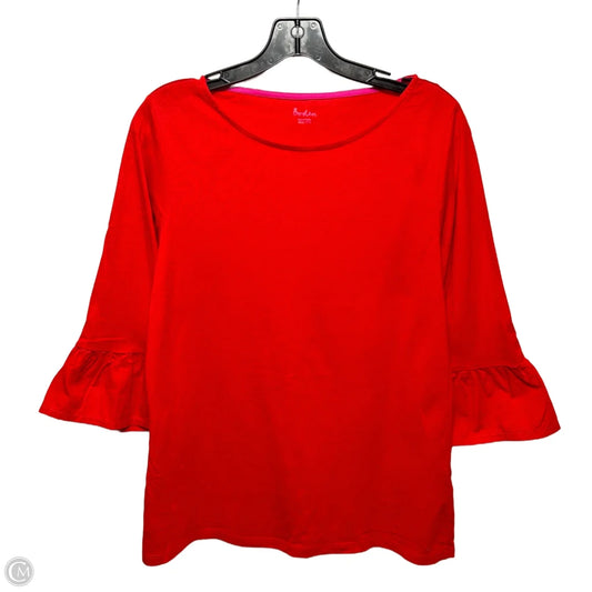 Top 3/4 Sleeve By Boden In Red, Size: 12