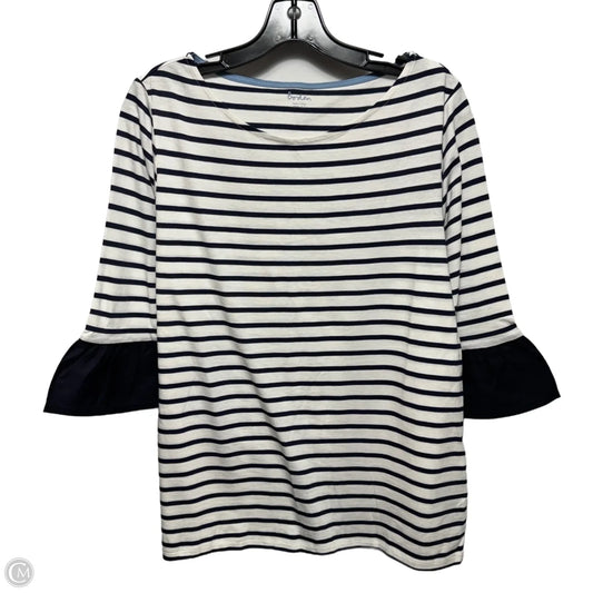 Top 3/4 Sleeve By Boden In Striped Pattern, Size: 12