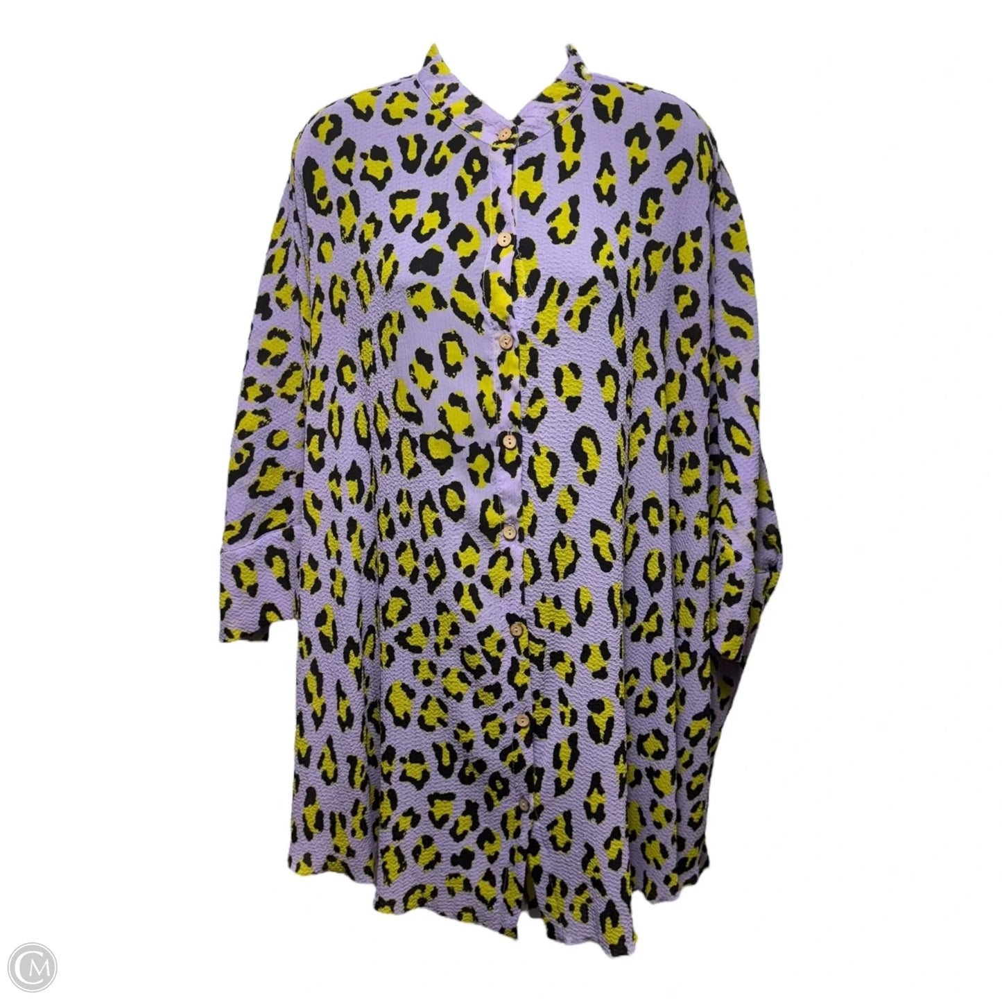 Top tunic Short Sleeve By Free People In Animal Print, Size: S