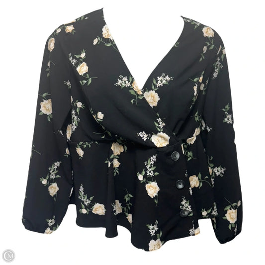 Top Long Sleeve By Torrid In Floral Print, Size: 1x