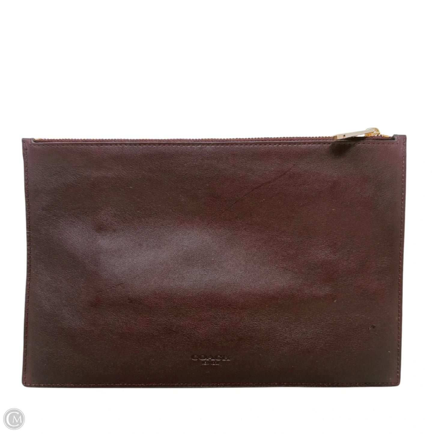 Leather Pouch Designer By Coach, Size: Medium