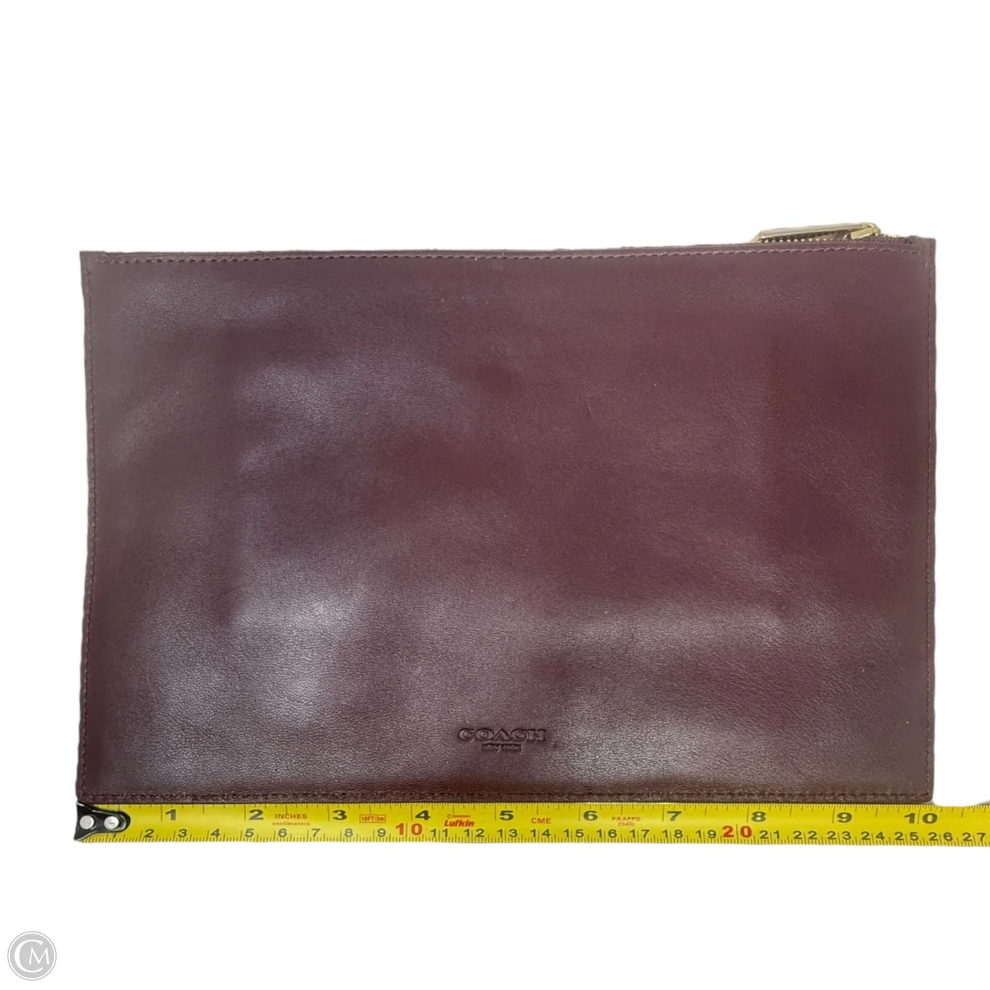 Leather Pouch Designer By Coach, Size: Medium
