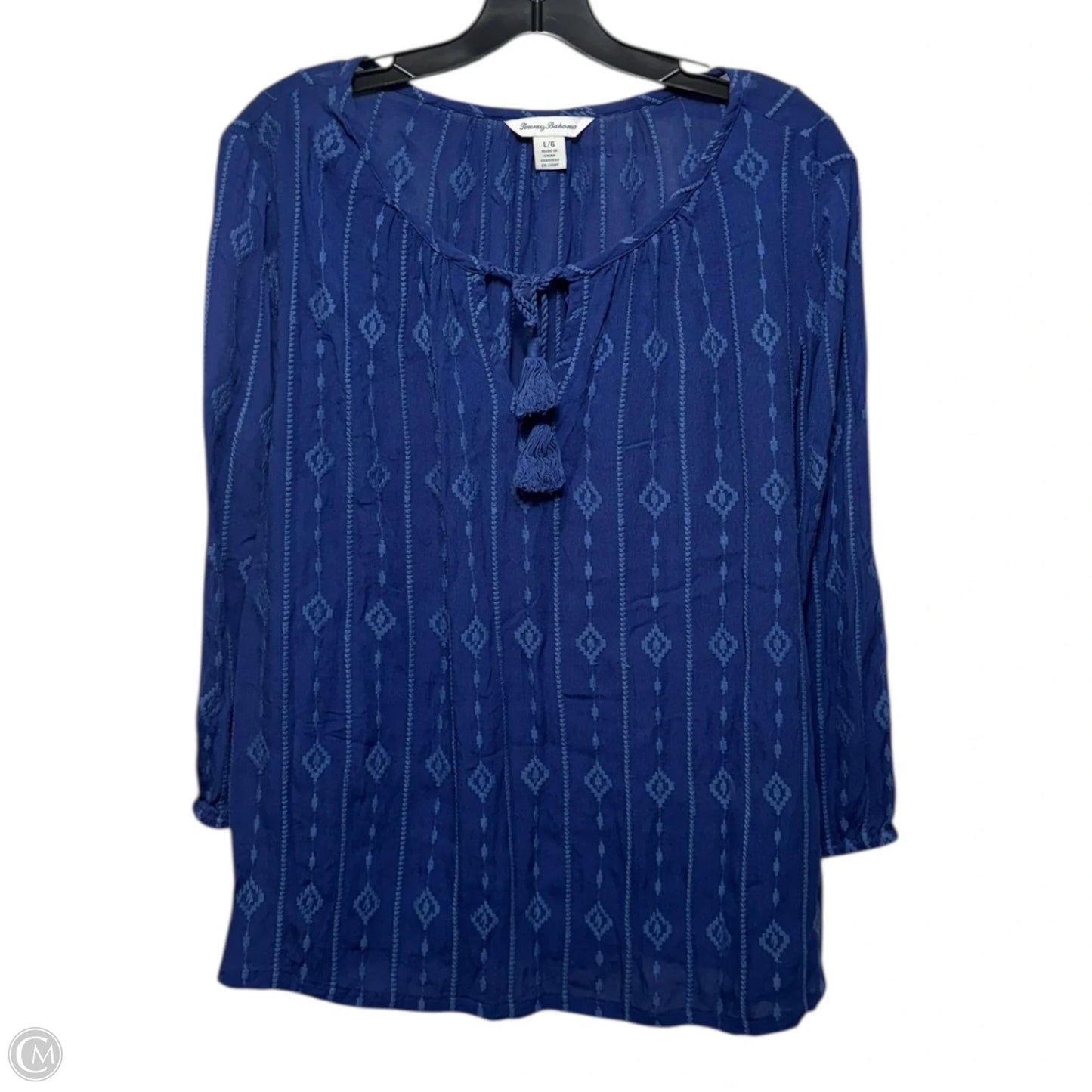 Top Long Sleeve By Tommy Bahama In Blue, Size: L