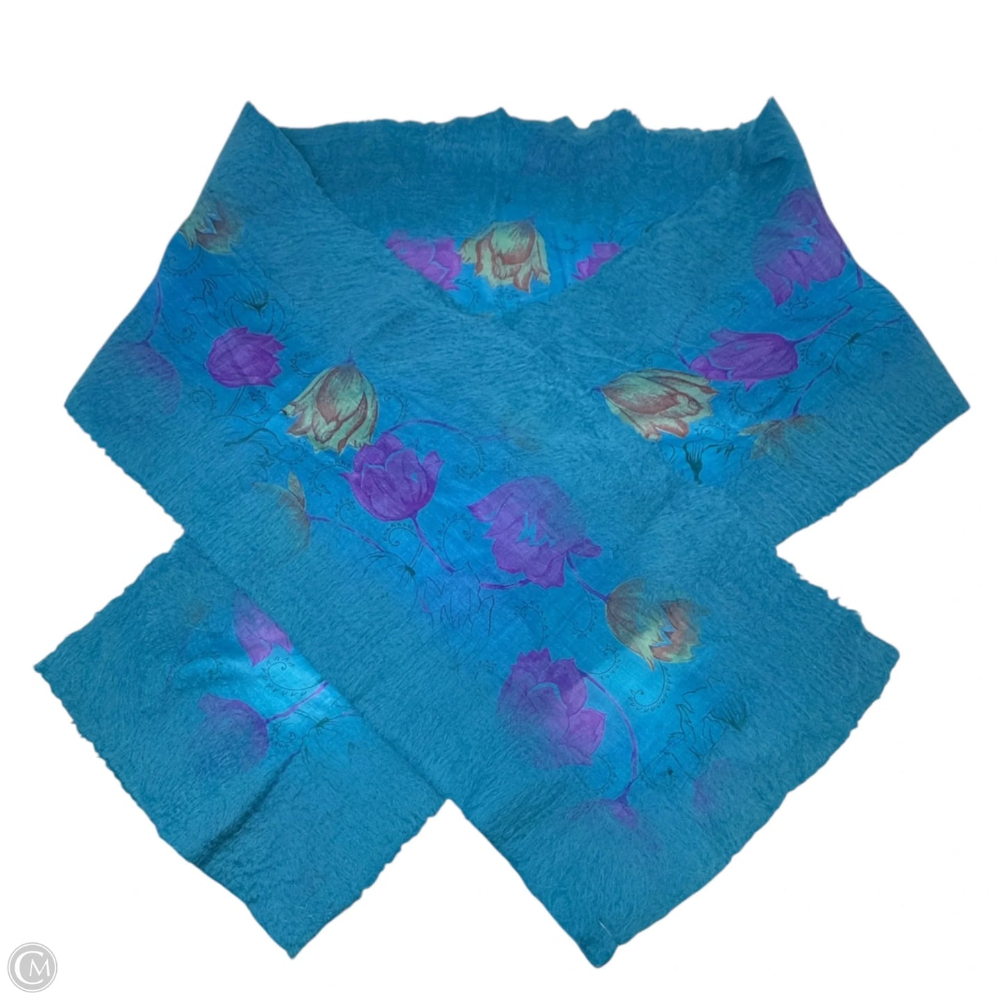 Wool Felt & Silk Botanical Print Scarf