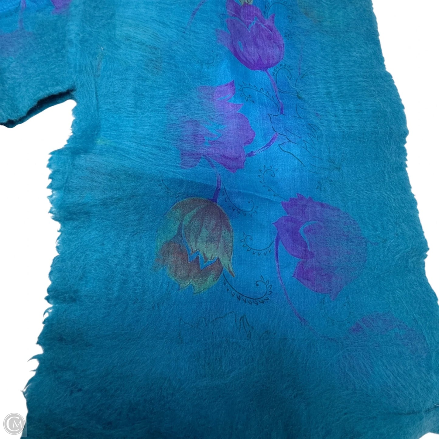 Wool Felt & Silk Botanical Print Scarf