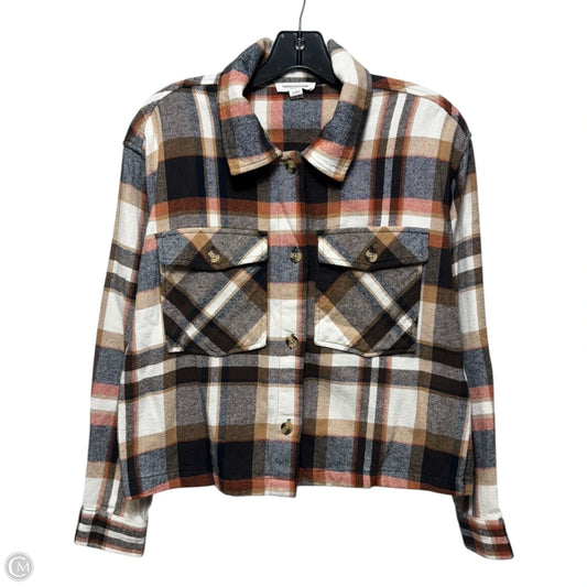 Jacket Shirt By Beachlunchlounge In Plaid Pattern, Size: S