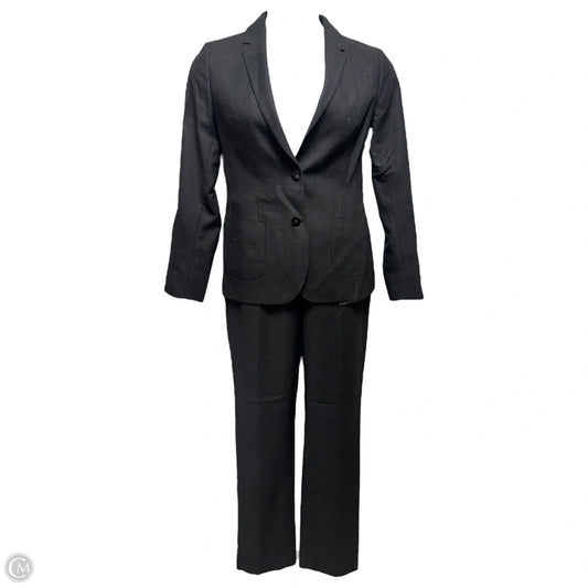 Italian Wool & Mohair Single Breasted Blazer & Trousers Suit 2 Piece Set By Tonello For Davide Cenci In Black, Size: 10