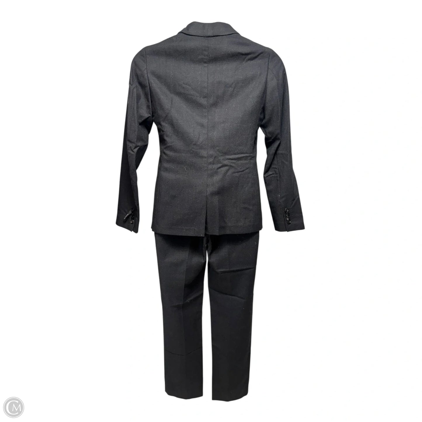 Italian Wool & Mohair Single Breasted Blazer & Trousers Suit 2 Piece Set By Tonello For Davide Cenci In Black, Size: 10