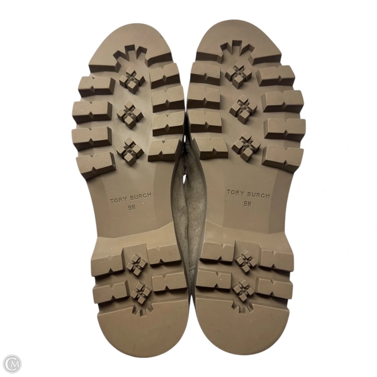 Everly Suede Logo Loafers Shoes Designer By Tory Burch In Taupe, Size: 9