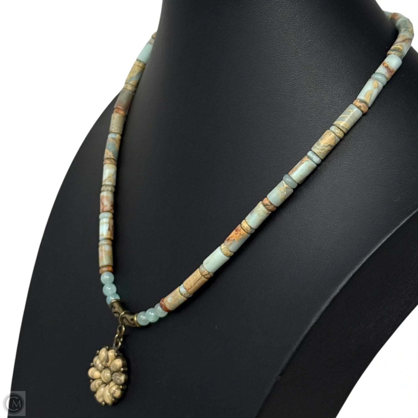 Multi Stone Beaded Necklace With Stone Flower Pendant By Clothes Mentor