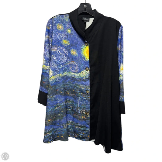 Top Long Sleeve By breeke In Black & Starry Night, Size: L/xl