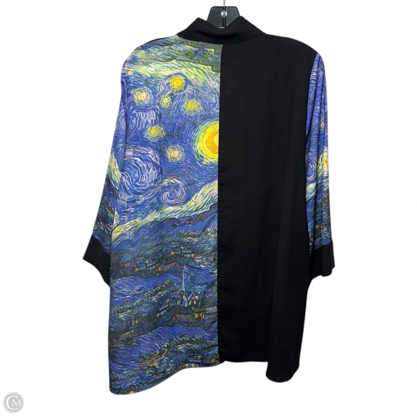 Top Long Sleeve By breeke In Black & Starry Night, Size: L/xl