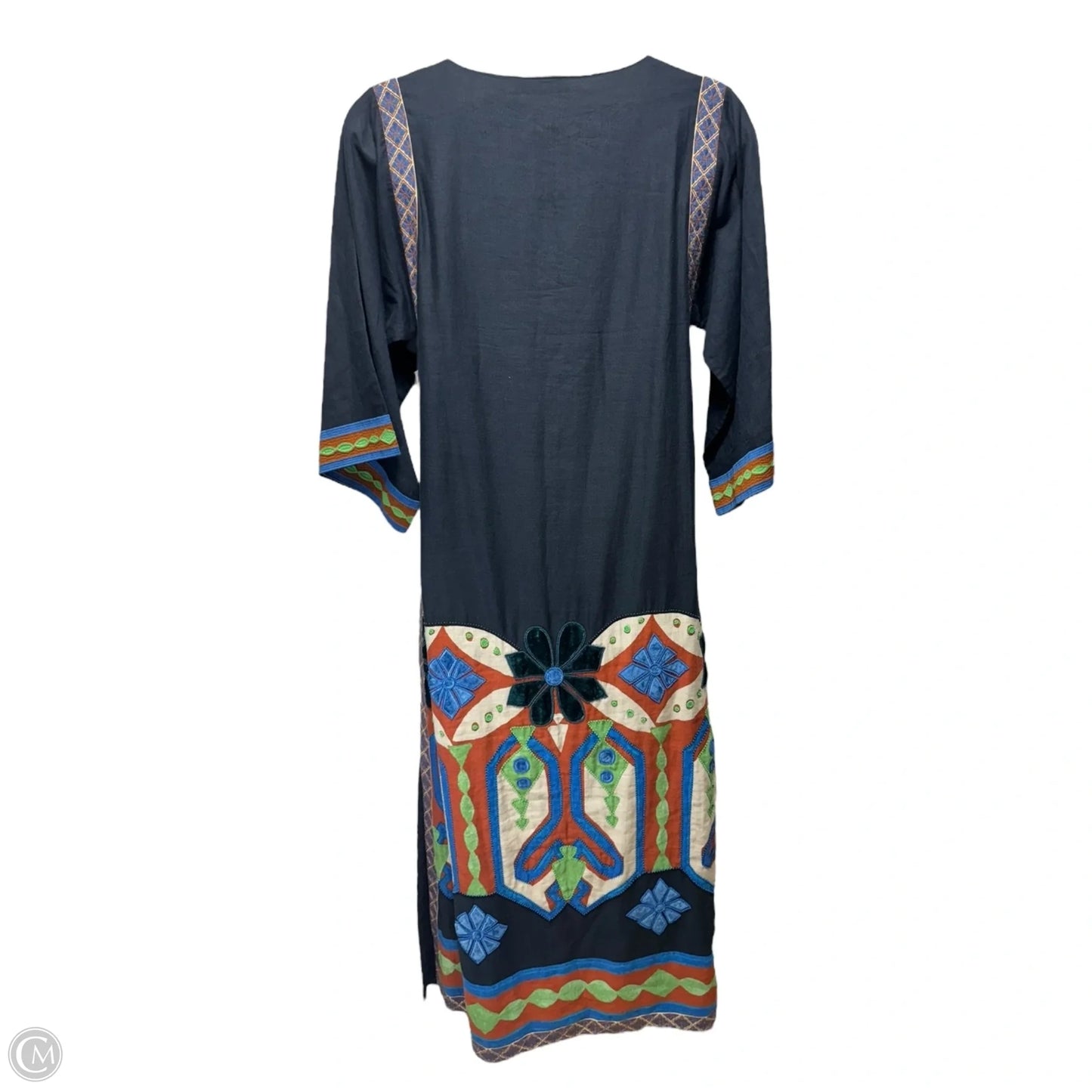 Embroidered Maxi Caftan Dress Designer By Tory Burch In Multi-colored, Size: 6