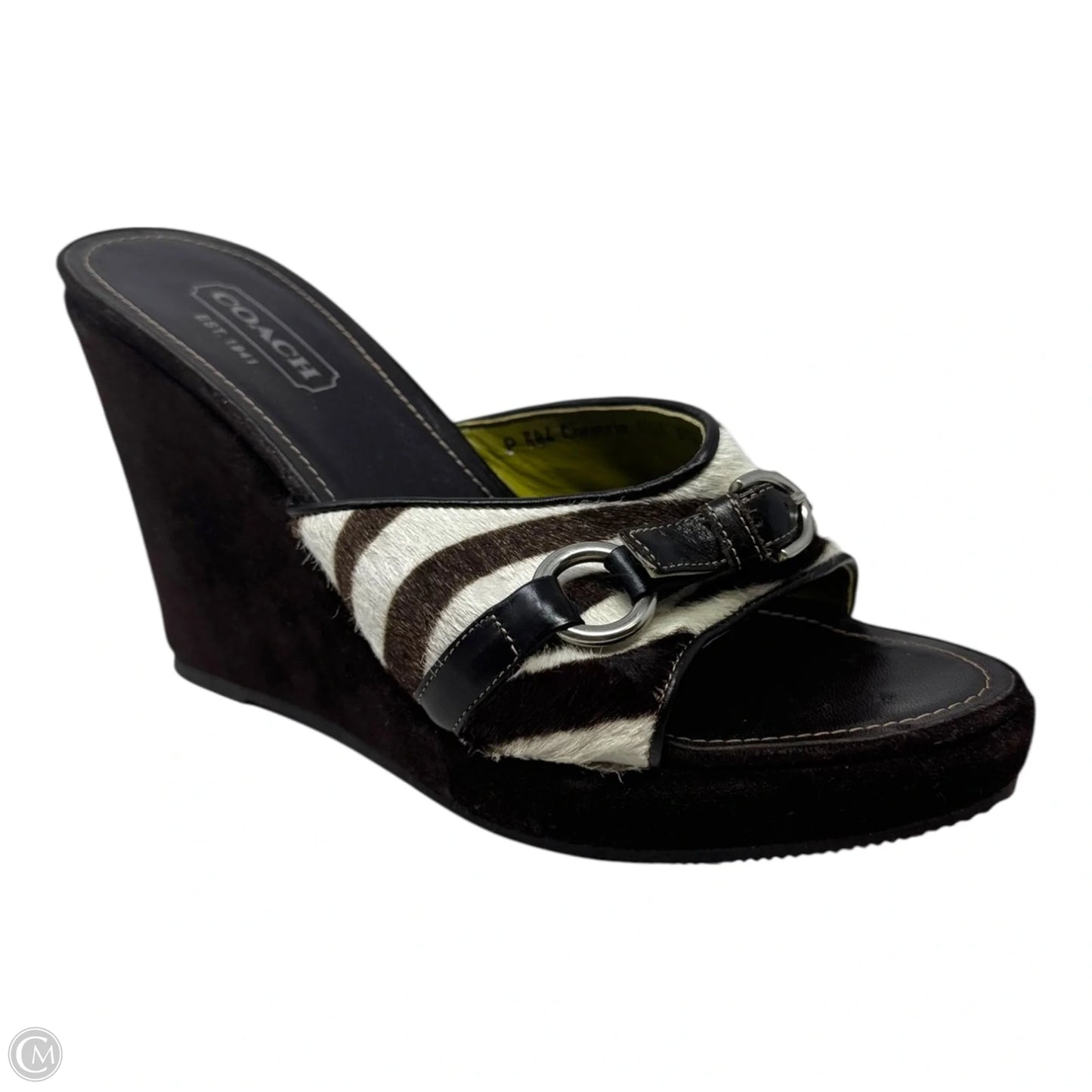 Chrissie Shoes Designer By Coach In Brown & White, Size: 8