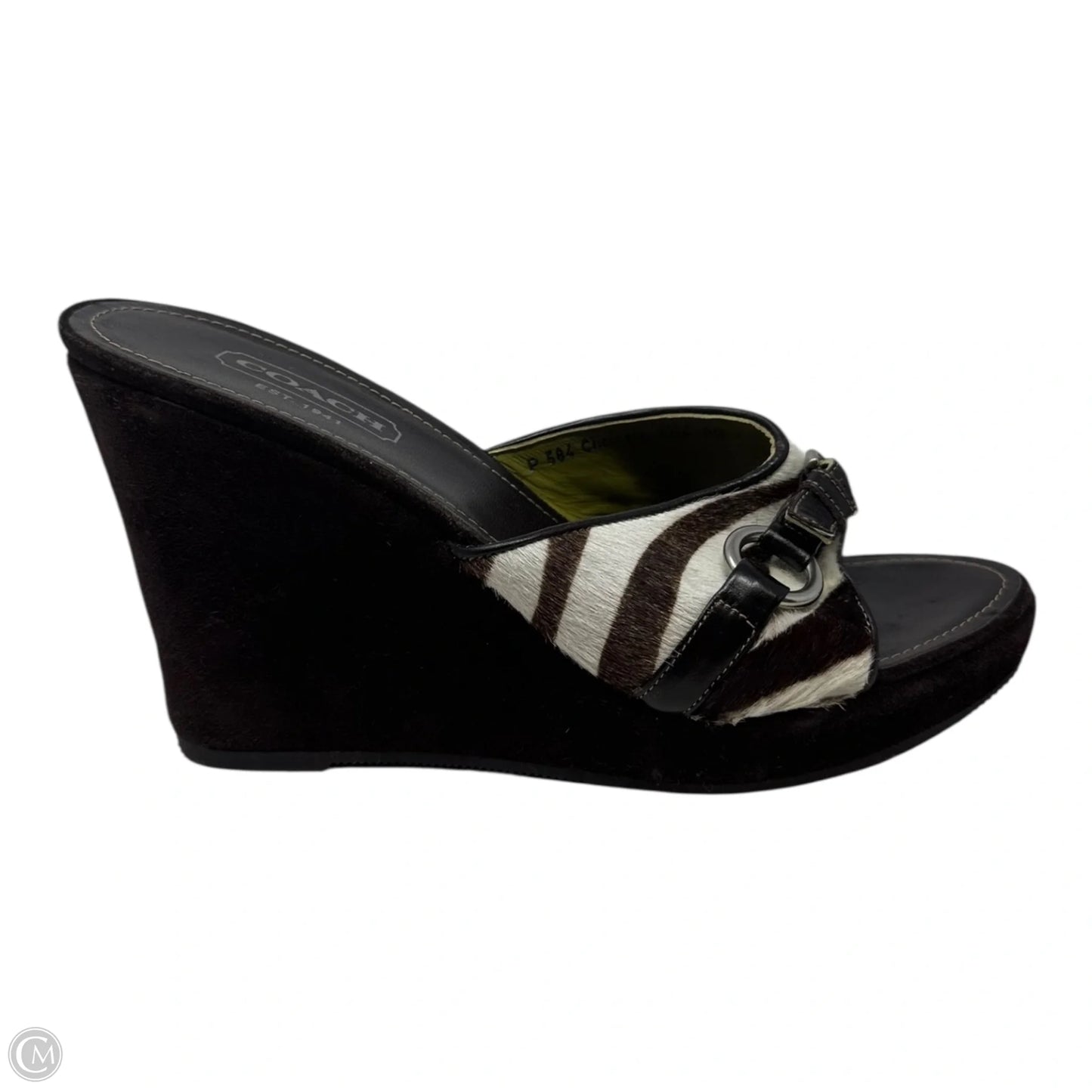 Chrissie Shoes Designer By Coach In Brown & White, Size: 8