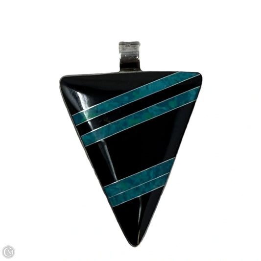 Made In Mexico Sterling Silver Inlaid Stone Arrowhead Pendant