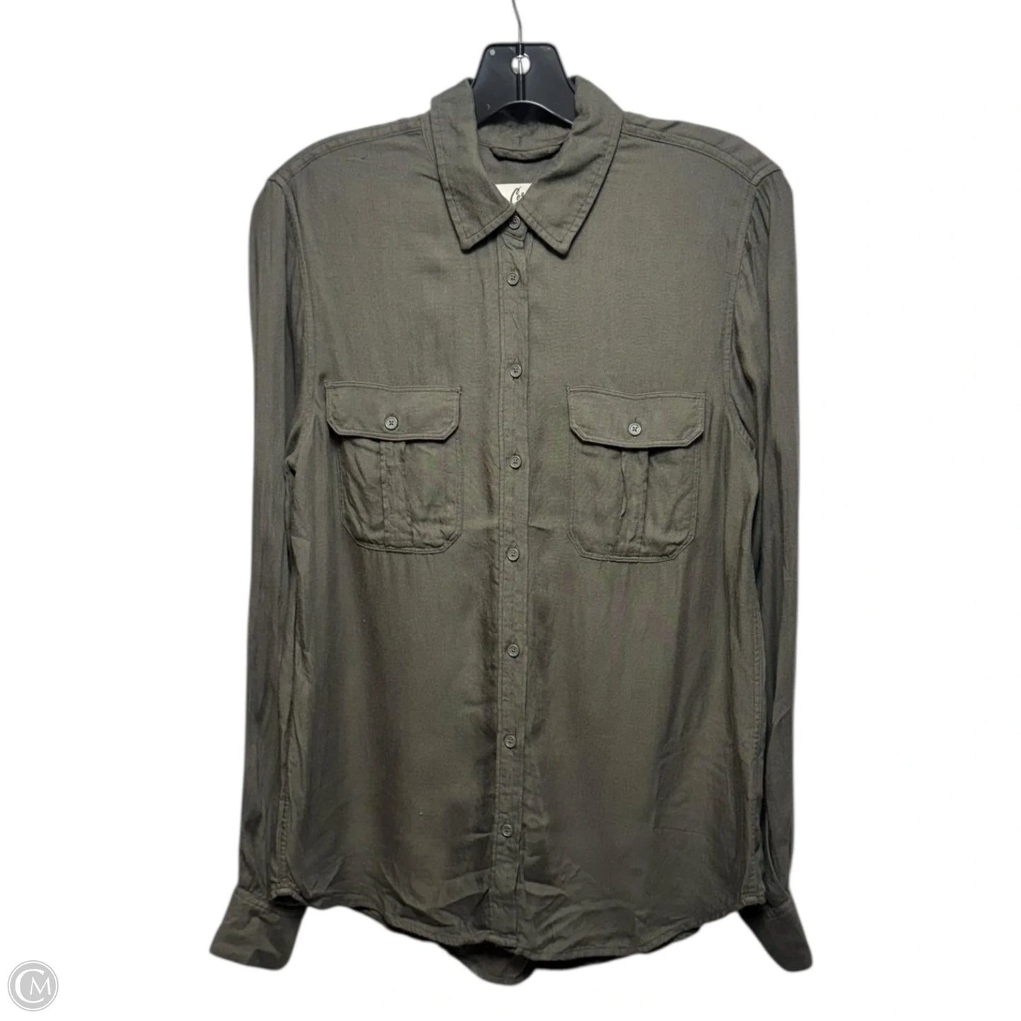 Top Long Sleeve By Cosmic Blue Love In Green, Size: S