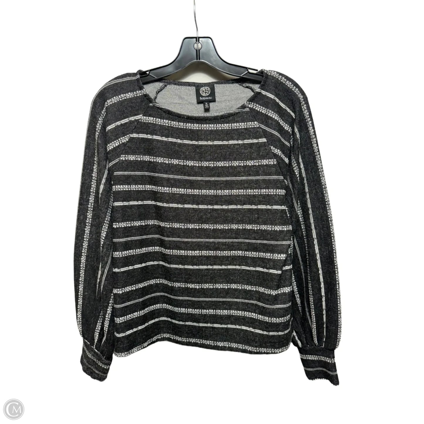 Top Long Sleeve By Bobeau In Striped Pattern, Size: M