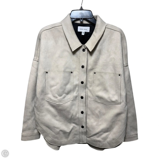 Faux Suede Shirt Jacket By Dear John In Cream, Size: M