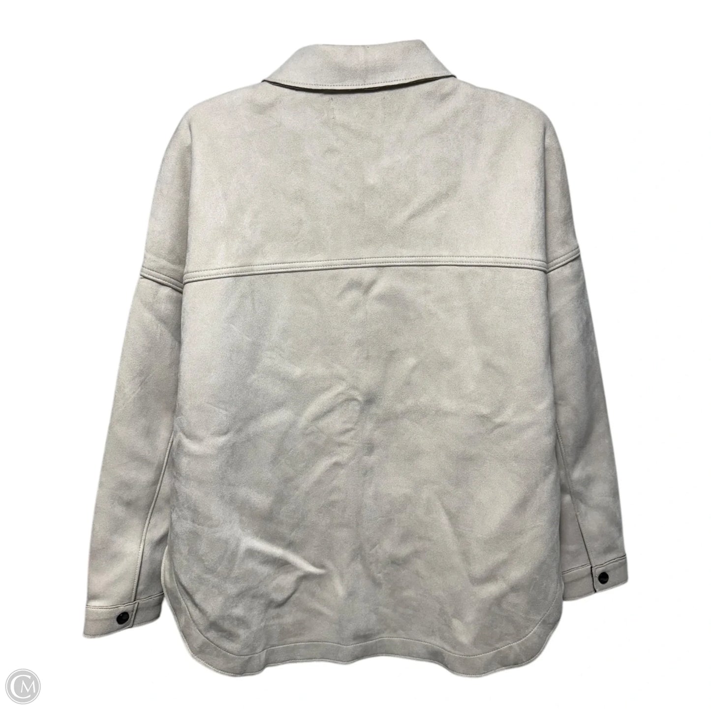 Faux Suede Shirt Jacket By Dear John In Cream, Size: M