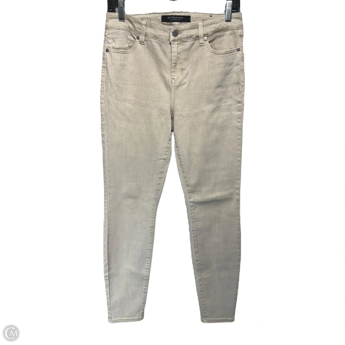 The Hugger Ankle Jeans Skinny By Liverpool In Beige, Size: 6/28