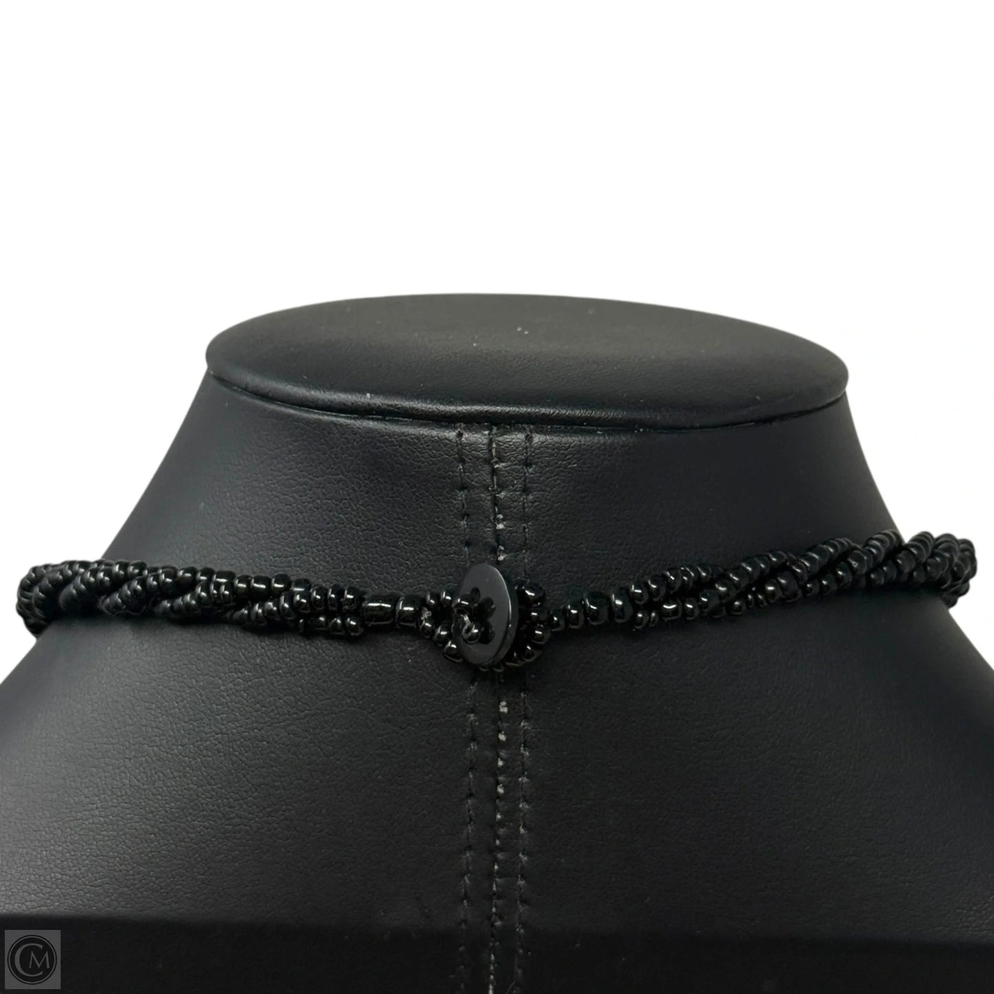 Mother Of Pearl Yin Yang Round Pendant Twisted Bead Necklace