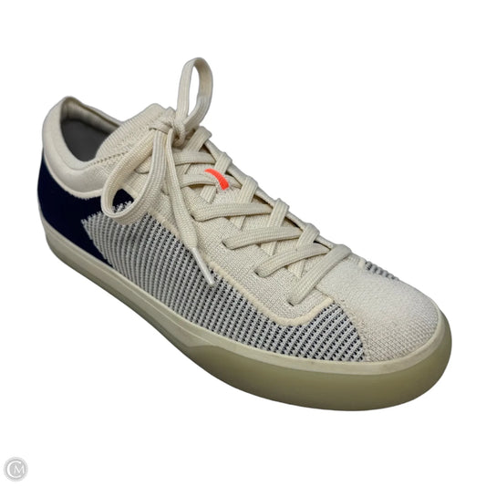 The Lace Up Shoes Sneakers By Rothys In Blue & Cream, Size: 8
