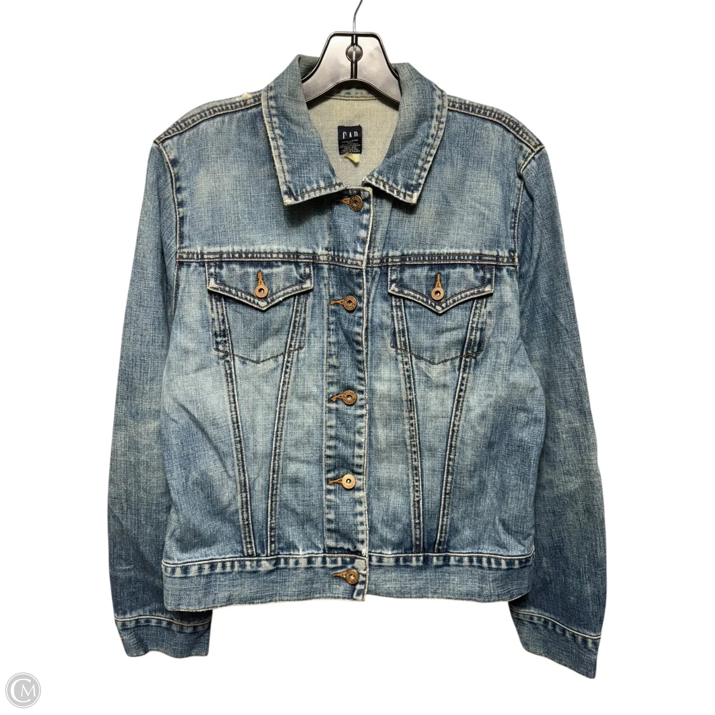 Jacket Denim By Gap In Blue Denim, Size: L